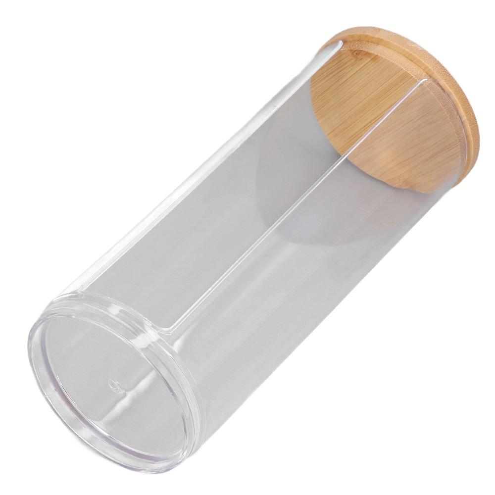 Transparent Makeup Cotton Swabs Holder PS Cosmetic Pads Container Cotton Rounds Holder  Bathroom