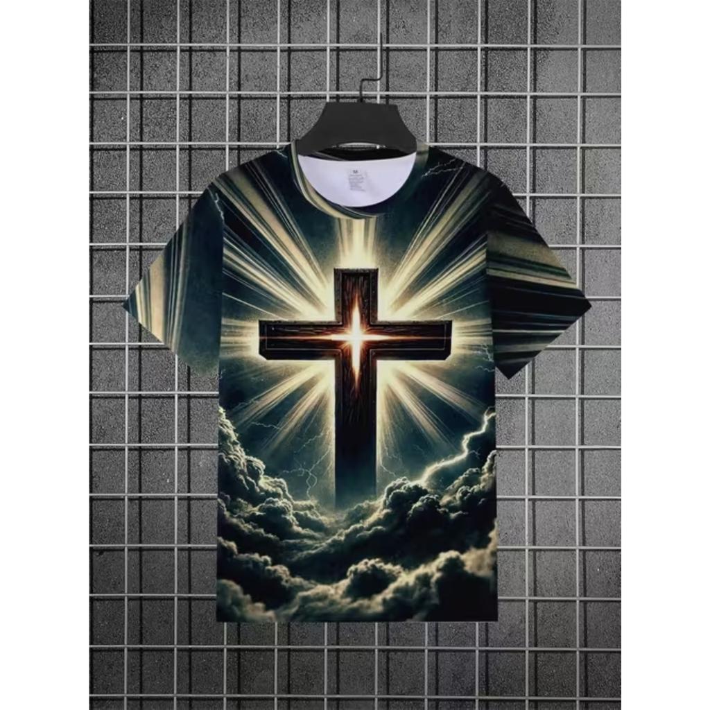 Nuova T-shirt Estiva Moda Uomo Personalità Semplice Fantasia Stampata Top da Uomo