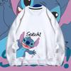 Stitch Crew Neck Sweater Men's and Women's Trendy Brand Autumn Animation Cute Couple Loose Shoulder Clothes