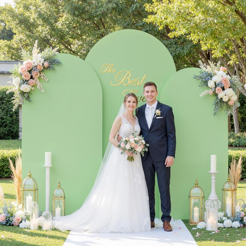 

3pcs/set Wedding Arch Cover Double Sided Spandex Fitted Fabric Arch Backdrop for Birthday Party Wedding Arch Decoration 3pcs (4FT 5FT 6FT)