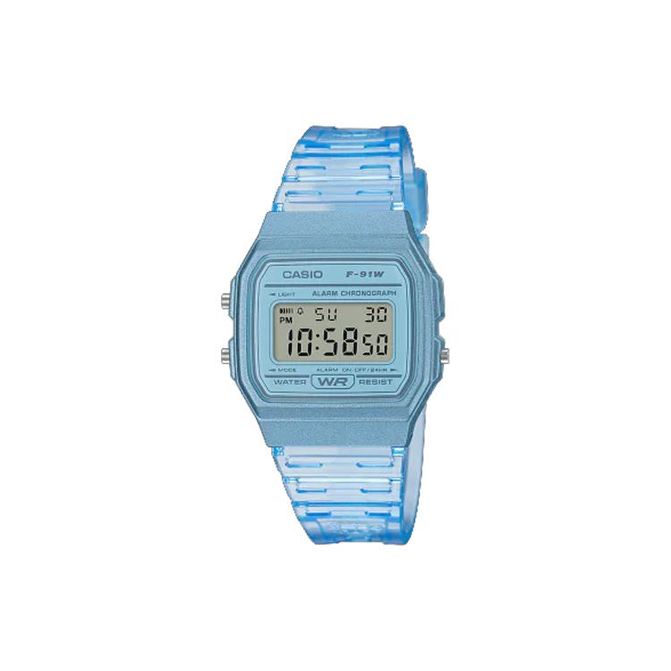 

Casio Youth Series Digital Square Watch Retro Fashion Trend Macaron Color Classic Square Waterproof Quartz Movement Women watches Blue F-91WS-2JH Regular Watch Box,Blue Watch Case