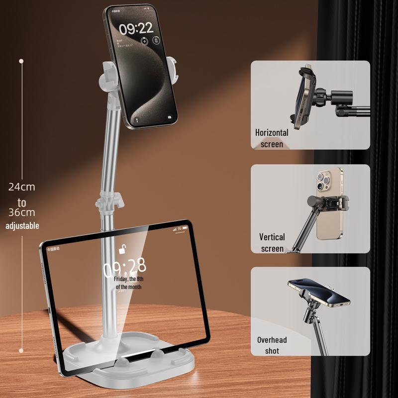Desktop Telescopic Adjustable Phone & Tablet Selfie Stand for Live Streaming