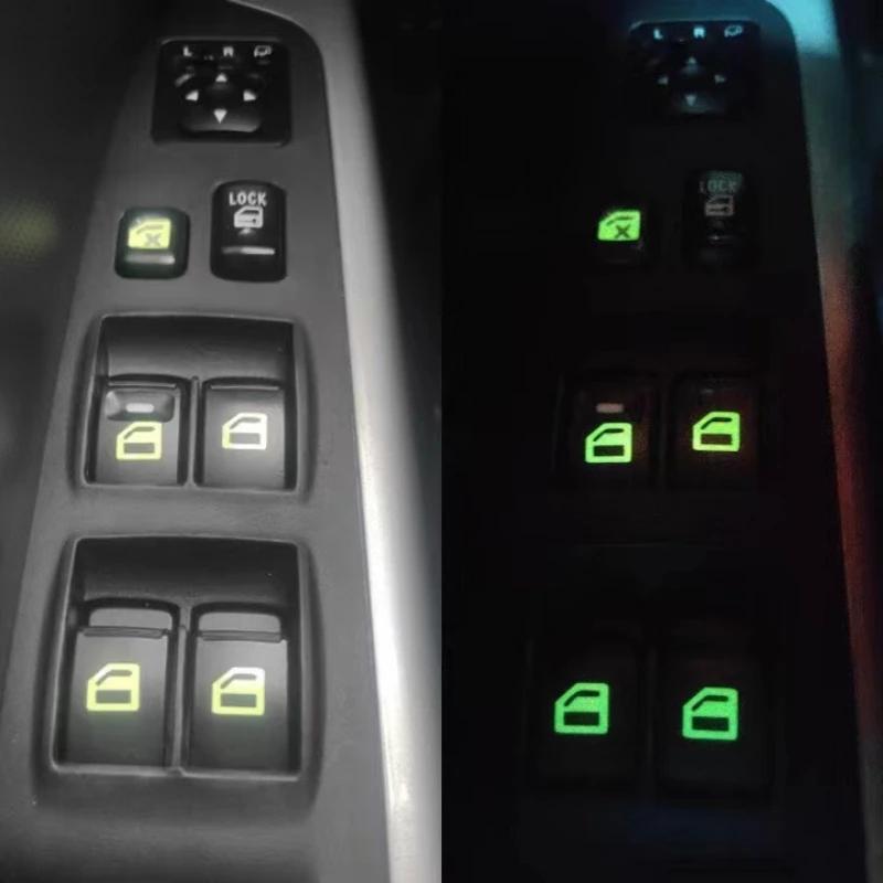 Luminous Car Door Window Lift Button Stickers Auto Car Windows Control Panel Reflective Decal Switch Interior Decor Car