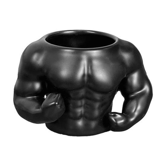 

Кружка на тему фітнесу Чоловік з м язами Кавова чашка Велика місткість Керамічна пляшка для води Оригінальний подарунок для любителів спортзалу Подарунок на день народження для пар чорний