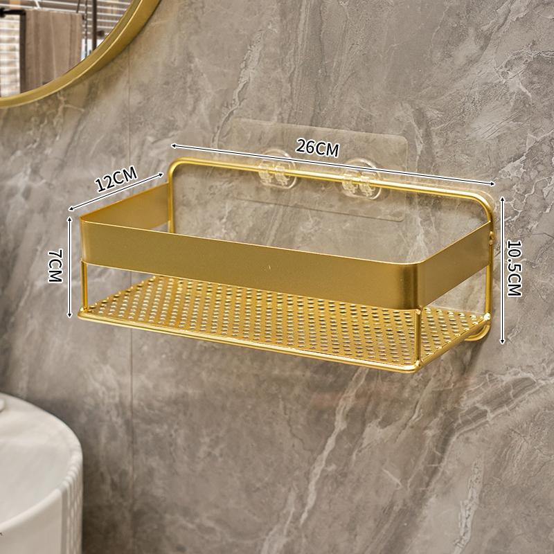 Gold storage rack bathroom wall mounted storage rack bathroom shampoo shower gel cosmetics storage rack bathroom accessories