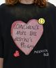 ADSB ANDERSSON BELL (Essential) Unisex Spray Washed Heart Message T-Shirt Atb1432U(Black)