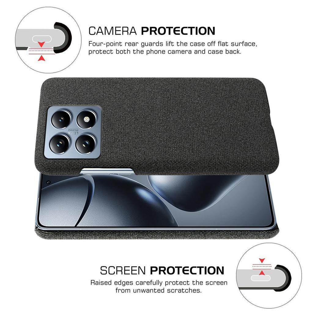 For Xiaomi 14T Pro Case Cloth Texture Anti-Scratch Protective PC Phone Cover