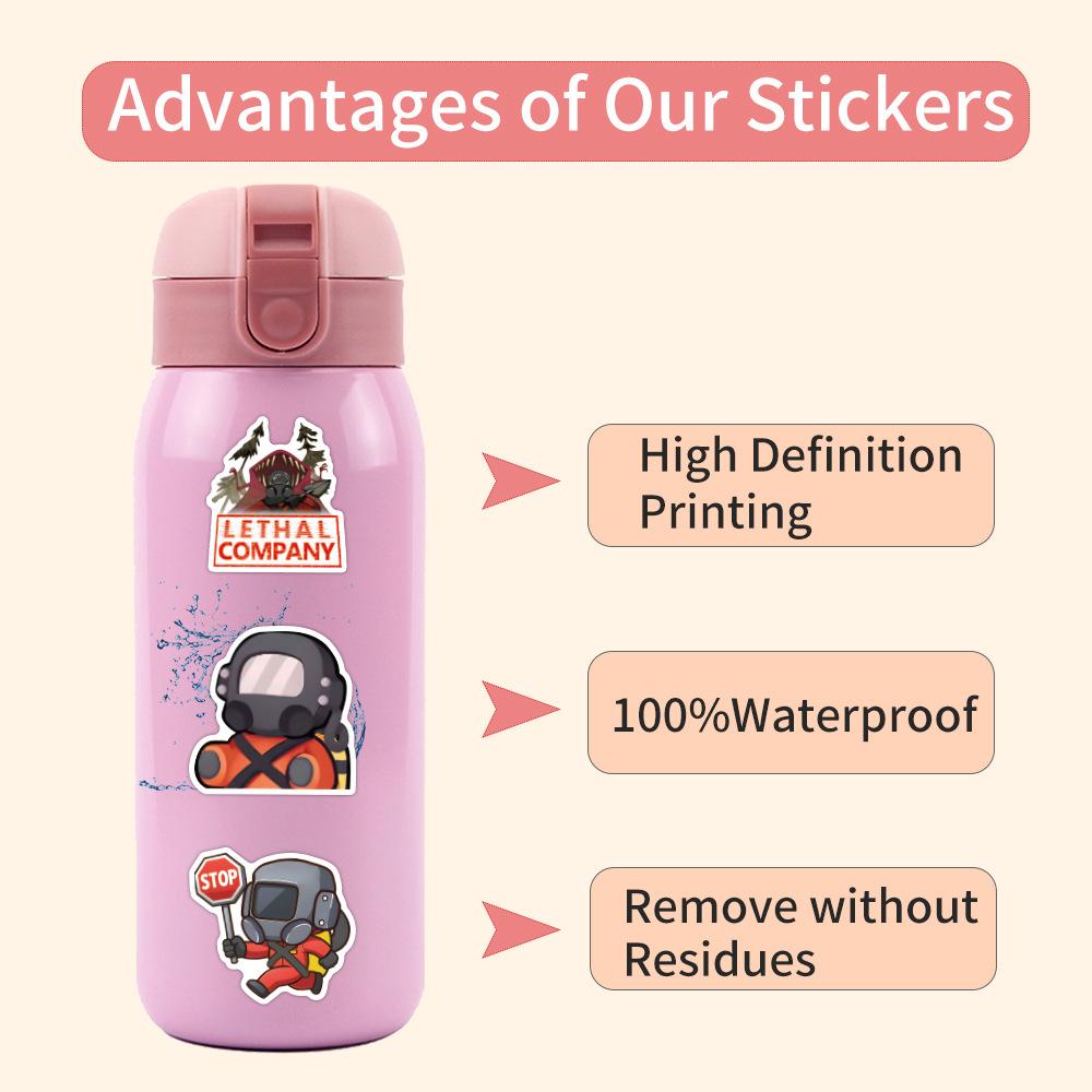 50 New Lethal Company Doodle Stickers Car Laptop Handbook Stickers