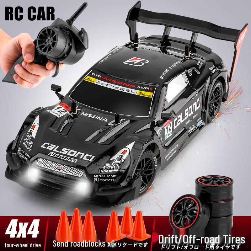 1:14 Scale RC High-Speed Drift GTR Sports Car - 4WD, Lights, Remote Controlled Racing Toy for Boys