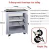 Movable Three-Layer Hand Cart: Multi-functional Auto Repair & Household Tool Box with Cabinet Door