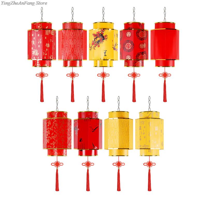 Retro Chinese Style Red Lantern PVC Outdoor Advertising Waterproof Lanterns Chandelier Spring Festival Hanging Palace Lantern