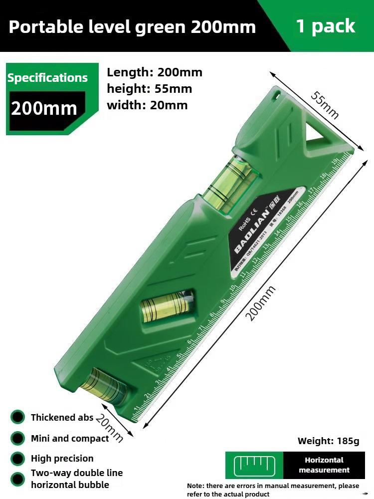 Mini Level Gauge High-precision Horizontal Vertical Measure Metric Ruler Protractor Home Portable Magnetic Pocket Level Gauge