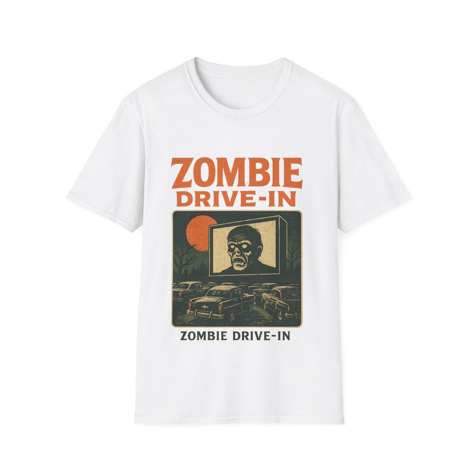 Vintage Zombie Drive-In T-Shirt, Halloween Shirt, Horror Movie Apparel, Unisex Graphic Tee, Retro T-Shirt, Unique Gift Ideas L