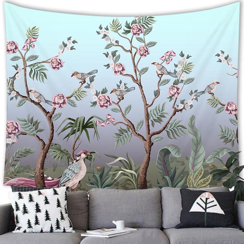 

Домашний декор цветочный тропический джунгли фауна и растения ретро стиль гобелен настенный плакат фон ткань 230x180 см 150x130cm