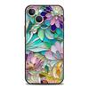 Fashion Flower Pattern Phone Case For iPhone 17 16 15 Pro Max 11 12 13 14 7 8 Plus SE 2020 X XR XS Cover Soft Black