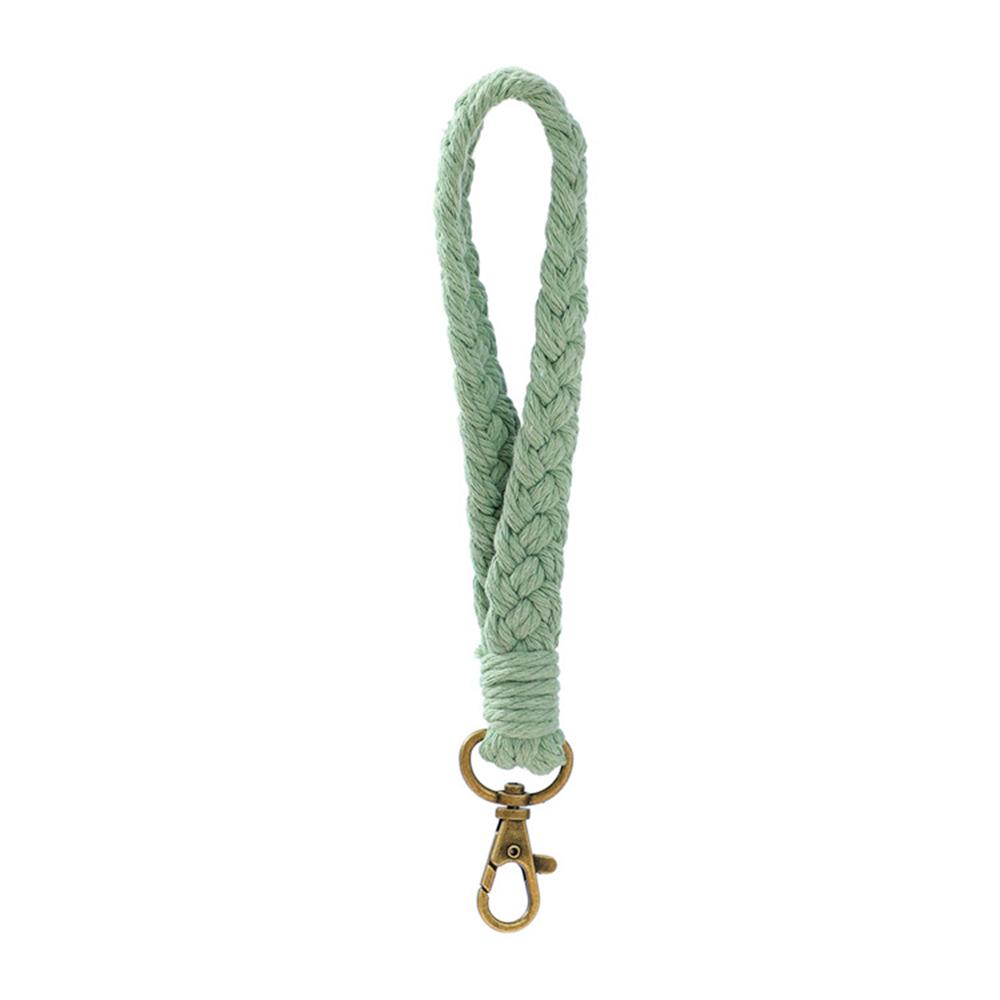 Soft Cotton Rope Keychain Boho Handmade Wristlet Bracelet Key Chain Long Weaving Wrist Lanyard Car Key Holder for Women Gift