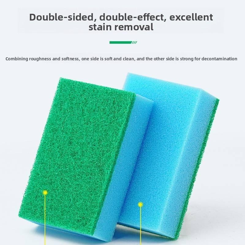 Sided Colorful Double Sponge Scouring Pad Kitchen Supplies Household Cleaning