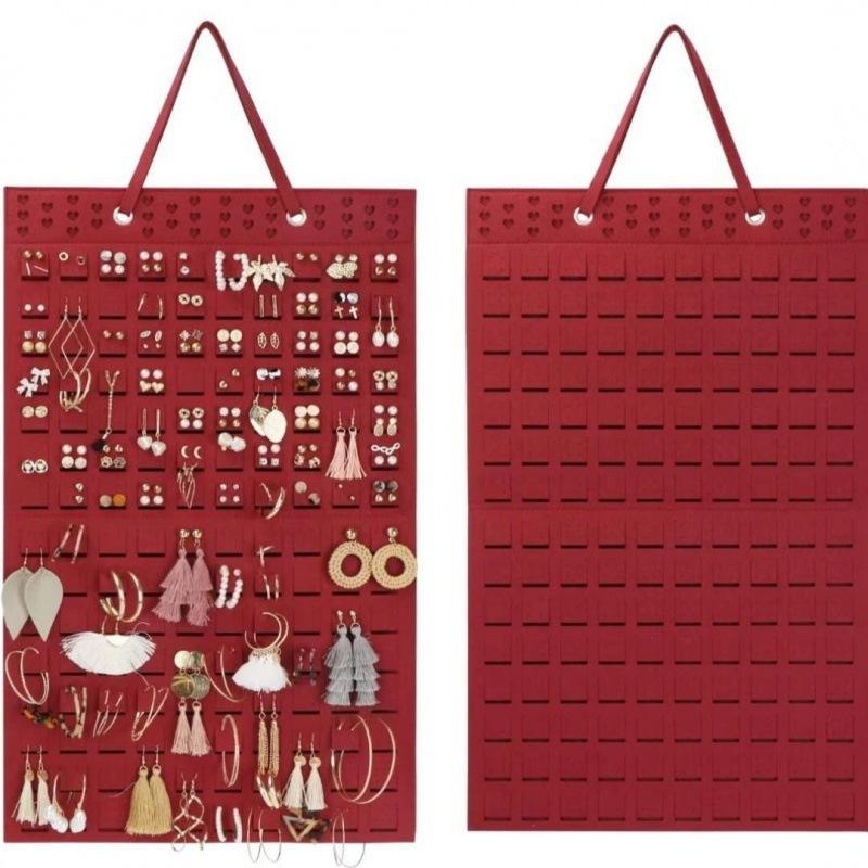 Double Wall Mounted Jewelry Bag Jewelry Display Felt Earrings Storage Bag Necklace Ring Jewelry Organizer Packaging