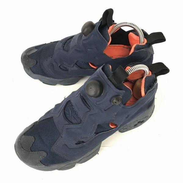 

Reebok Instapump Fury Tech Low-Cut Sneakers Lightweight Comfortable Sole Navy × Orange Size 23.5