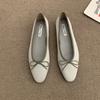Elegantbow Französischer Stil Damen Ballerinas 2025 Neu Abendliche Feen Tweed Schuhe Gummisohle Winterschuhe für Damen
