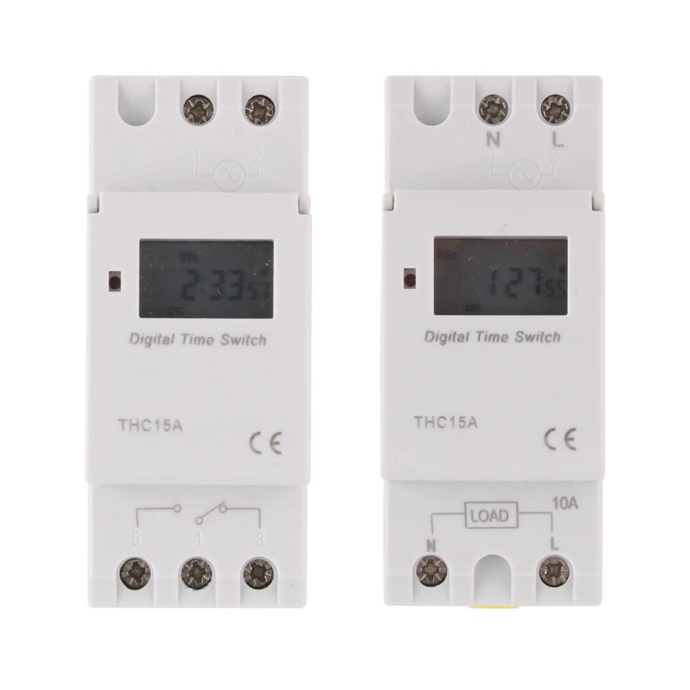 1 Stück Elektronischer Wöchentlicher 7-Tage Programmierbarer Digitaler Timer Schalter Relaissteuerung 220V 230V 8A 10A 16A DIN-Schienenmontage THC15A3