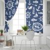Tenda per Casa Ancora Blu Barca Pesce Camera da Letto Tende per Cucina Articoli Decorativi per Soggiorno Tende per Finestre per Soggiorno