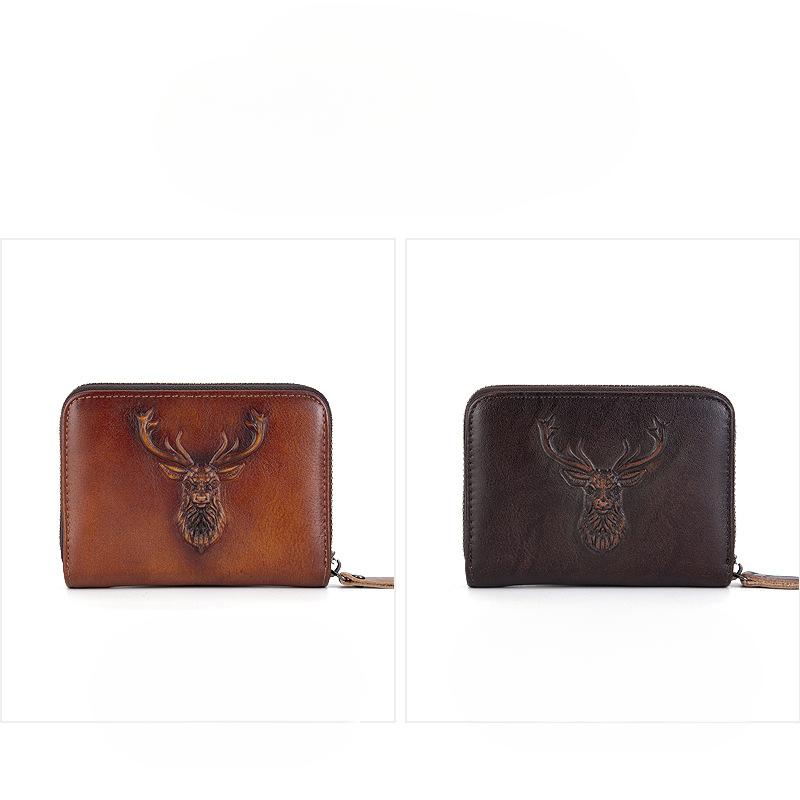 Kartenetui Handgefertigtes weiches Rindsleder Münzfach Kompakter multifunktionaler Kartenhalter Dokumententasche