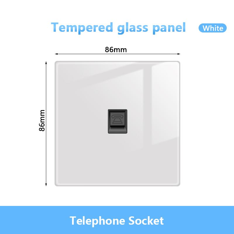 White LED Indicator Light Switch Panel Glass Piano Key Self-reset Wall Switch socket,UK FR EU Universal USB Electrical Outlet