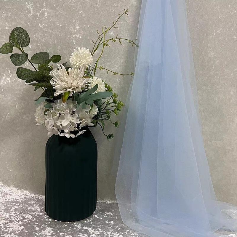 Green Soft Yarn Curtain Net for Kindergarten Decoration, Scene Layout, Wedding Backdrop, and Dress Fabric