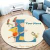 Pippi Longstocking Custom Name Round Area Rug,Carpet Rug for Living Room Bedroom Sofa Playroom Decor,Non-slip Floor Mat