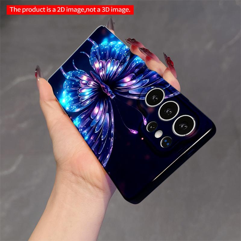 2DFlat Samsung Phone Case Galactic Butterfly Glow Applicable To Galaxy S23 S24 S25ULTRA S26 A12 A14 A15 A16 A54 A55