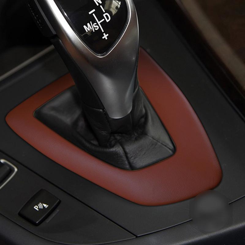 Car Center Console Gear Shift Frame Trim For BMW F20 F30 F32 F33 F34 F36 1 3 4 Series Leather Gear Decorative Left Hand Drive