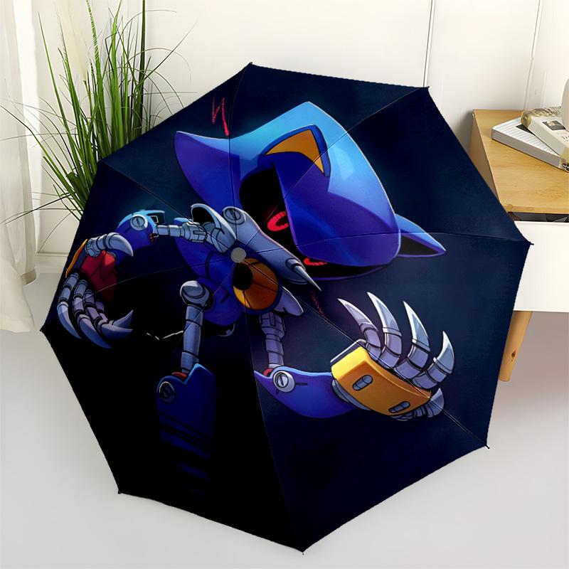 1pz Ombrello Pieghevole Automatico Robot Sonic - Design Compatto a 8 Stecche, Plastica e Ferro Resistenti, Uso Quotidiano F104048