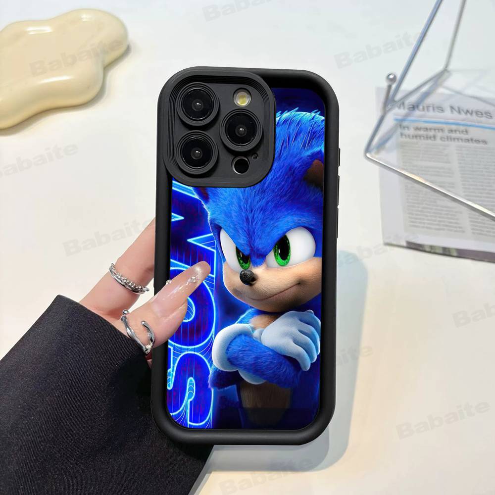 Game S-Sonic Classic Movie For IPhone 17 Pro Max 16 15 14 13 12 11 Plus Black Soft Phone Cover