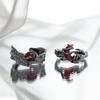 Anello Ispirato al Sole/Luna Misura Regolabile Anello Aperto con Finitura Effetto Liquido Accessorio Accattivante per Coppie