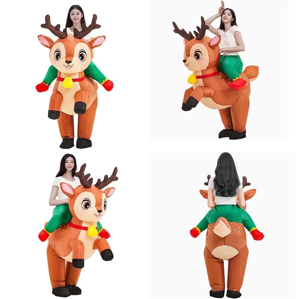 Lhyxuuk Christmas Funny Inflatable Kigurumi Costume with Perfect for Christmas Party and New and Holiday One Size Fits All Costume, Fan, Parties,