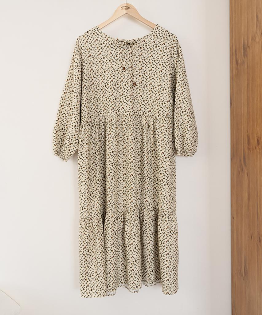 Chikita Flower Balloon Dress Cream