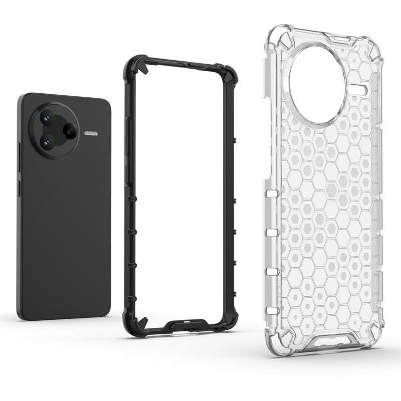 Shockproof Transparent Case For Xiaomi Poco F7 Pro Honeycomb Armor Back Case For Poco F7 Pro Case Cover For Poco F7 Pro F7 Ultra