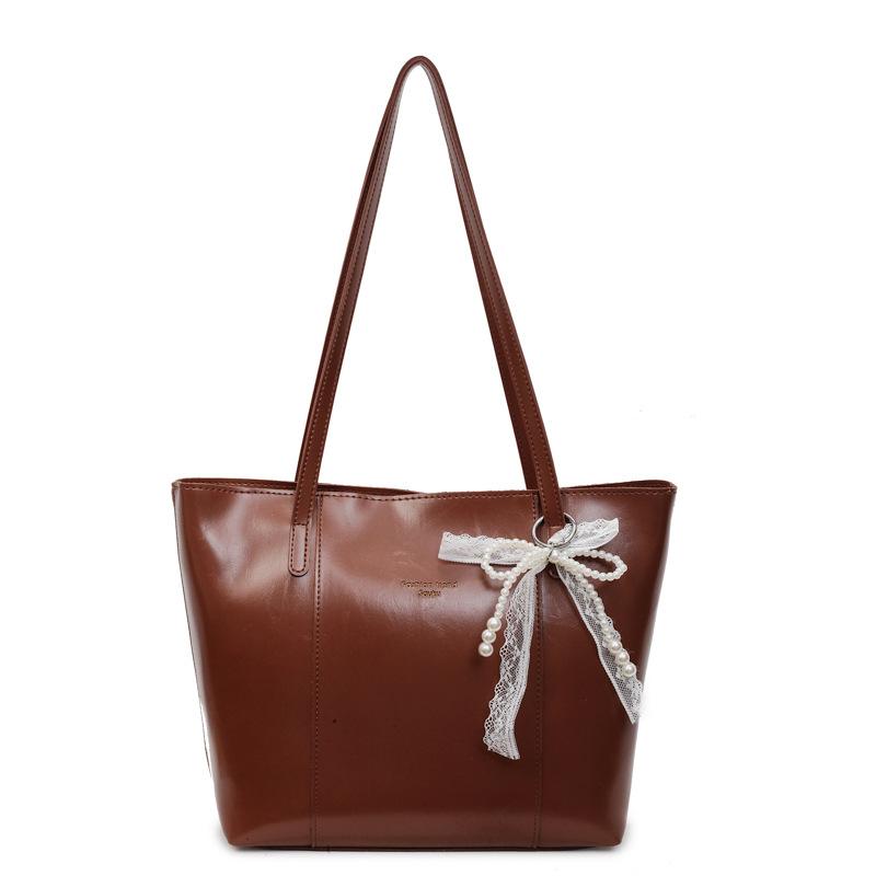 

New retro versatile shoulder bag large-capacity tote bag women s class student commuter bag casual handbag коричневый