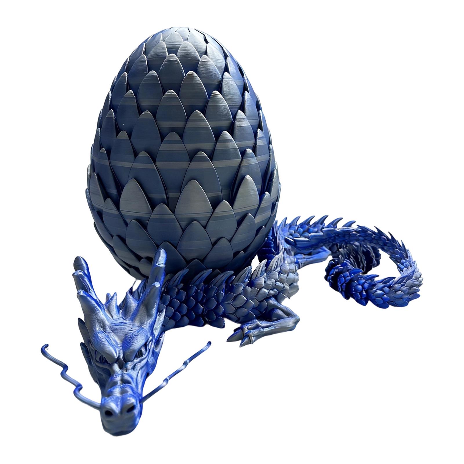 3D Printed Dragon, 3D Printed Egg, Egg With Dragon Inside, Egg Toy, 12in Full Articulated Crystal 3D Dragon For Children s Day Gift & Birt