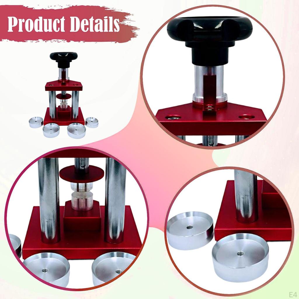 Watch Press Tool Set Back Case Closer with Aluminum Dies, Watchmaker Repair Kit,