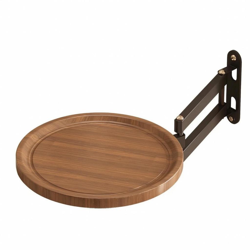 Adjustable Bracket with Round Shelf Modern Wall Mount Heavy Duty