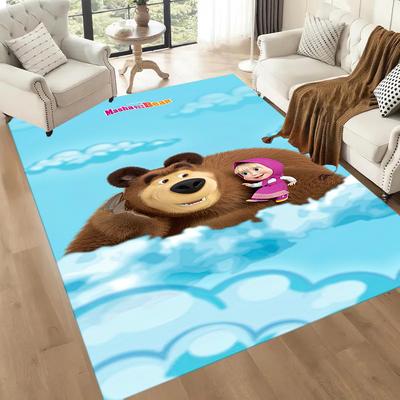 Masha Bear Floor Rug Office Rug Suitable for Living Rooms Foyer Bedrooms Kitchen Antislip Carpet Office Home Decor Best for Christmas