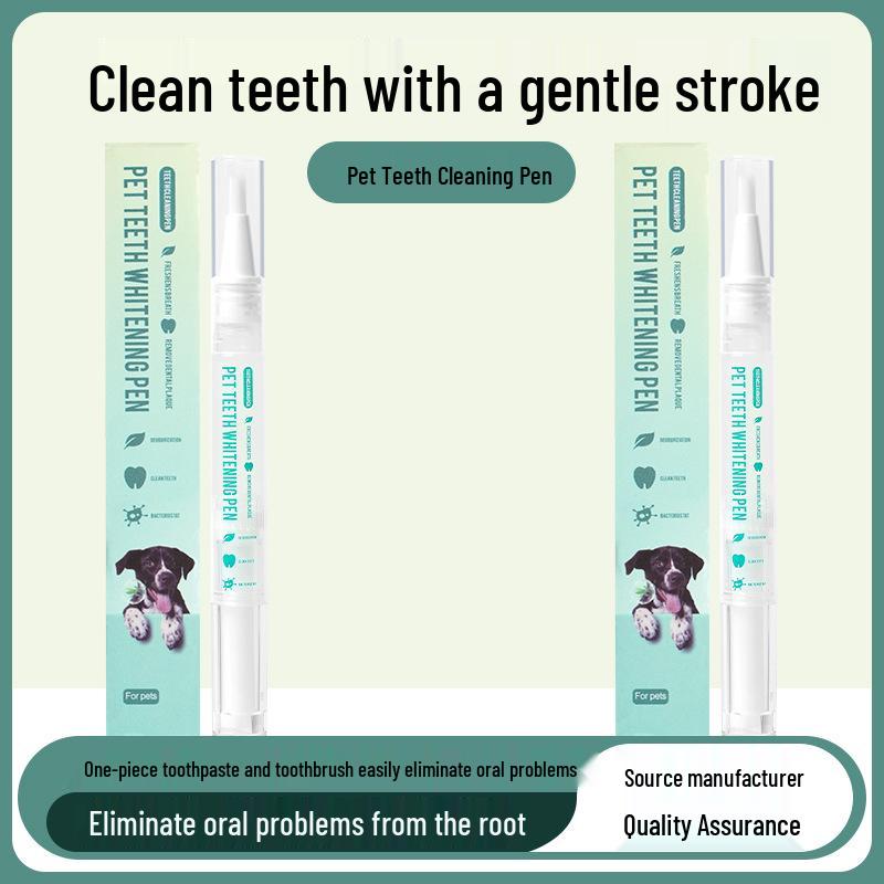 Pet Oral Care: Cat & Dog Tartar Cleaning Gel Pen & Toothbrush