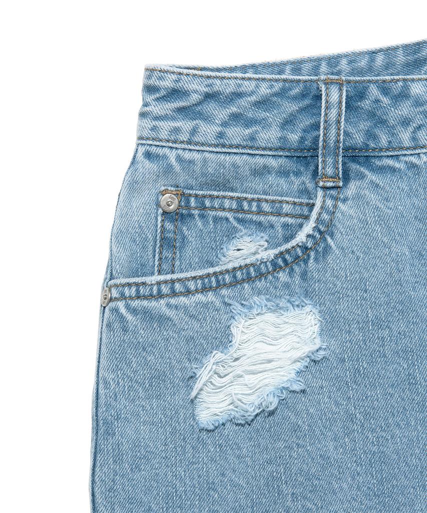 Lee Denim Damaged Mini Skirt Indigo Light