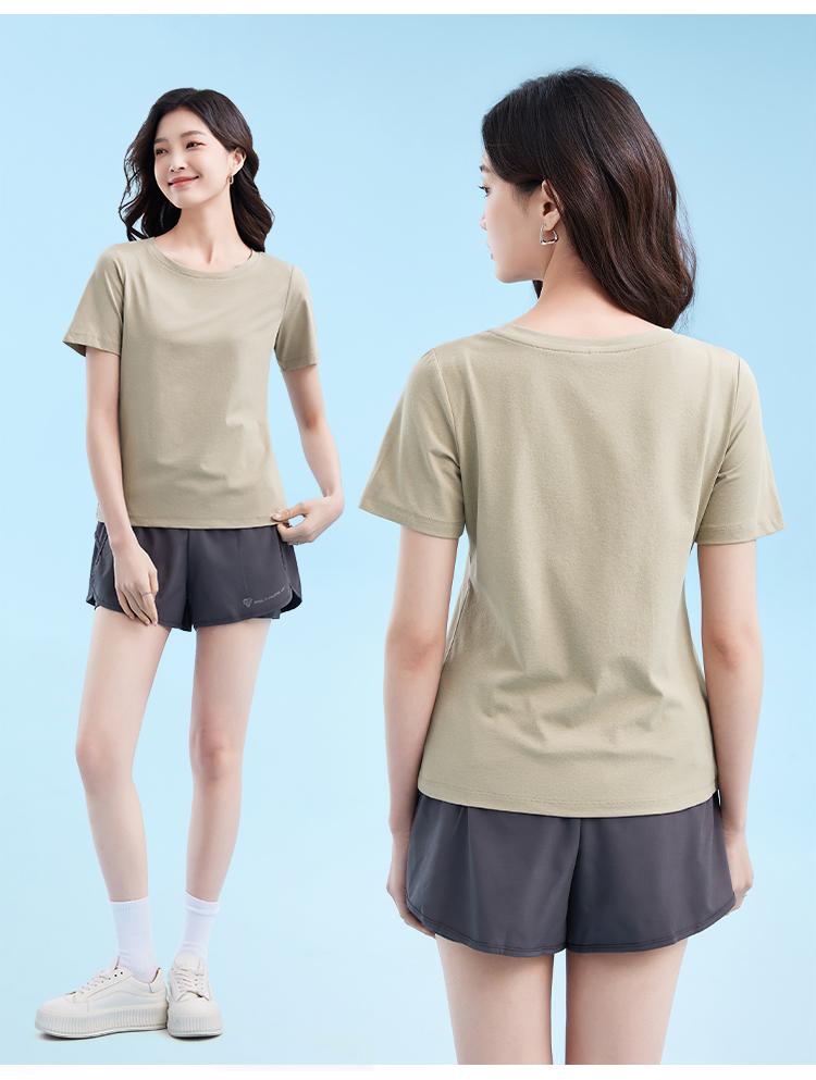 Sports t-shirt women summer yoga fitness running women short sleeved loose round neck short sleeved JS