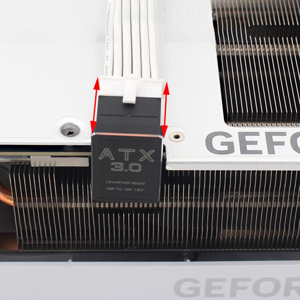 Male To Female 180 Angled Turning Connector 600W Steering 180 Angle Connector Aluminum Alloy CNC Shell for PCIe5.0 Graphics Card