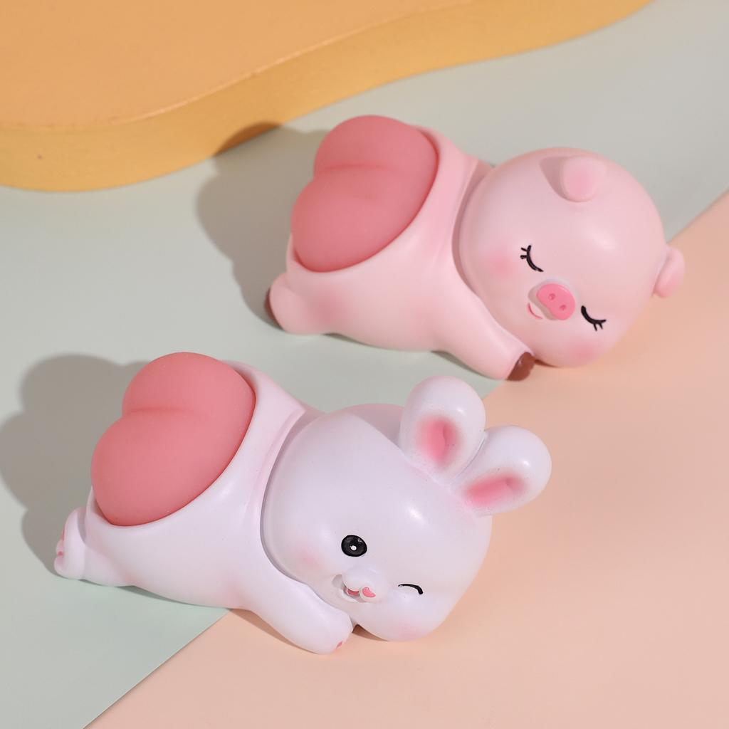 Decorazioni per auto a forma di cartone animato carine e divertenti, decorazioni per bambola Q Bounce Butt Toy Panda Gatto Coniglio Maiale Decorazione Regalo Accessori per interni auto