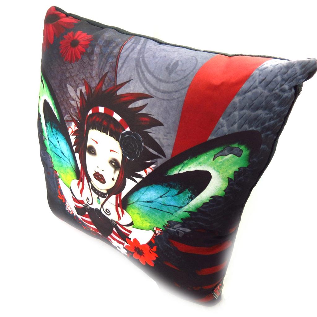 Les Trésors De Lily [K5381] - Decorative Cushion 'Fairy Dreams' Red Black
