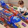 Dinosaur Swallow Car: Foldable Ejection Track Alloy Toy for Kids